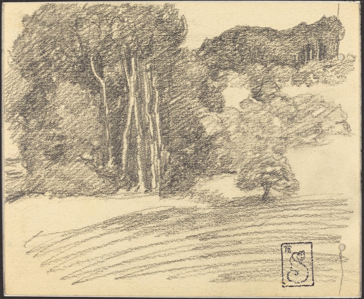 Las w Courdemanche autorstwa Théophile Alexandre Steinlen