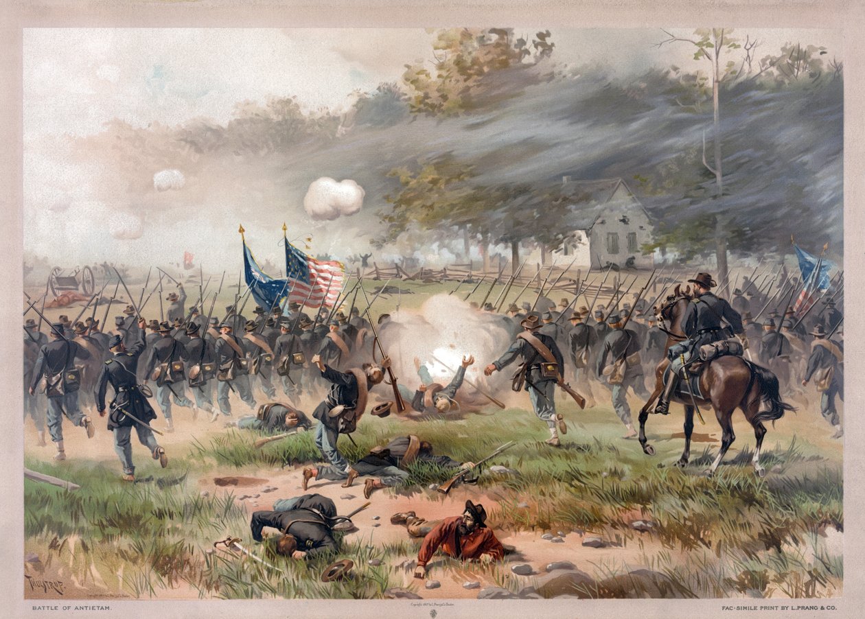 Bitwa pod Antietam, wyd. 1887 autorstwa Thure de Thulstrup