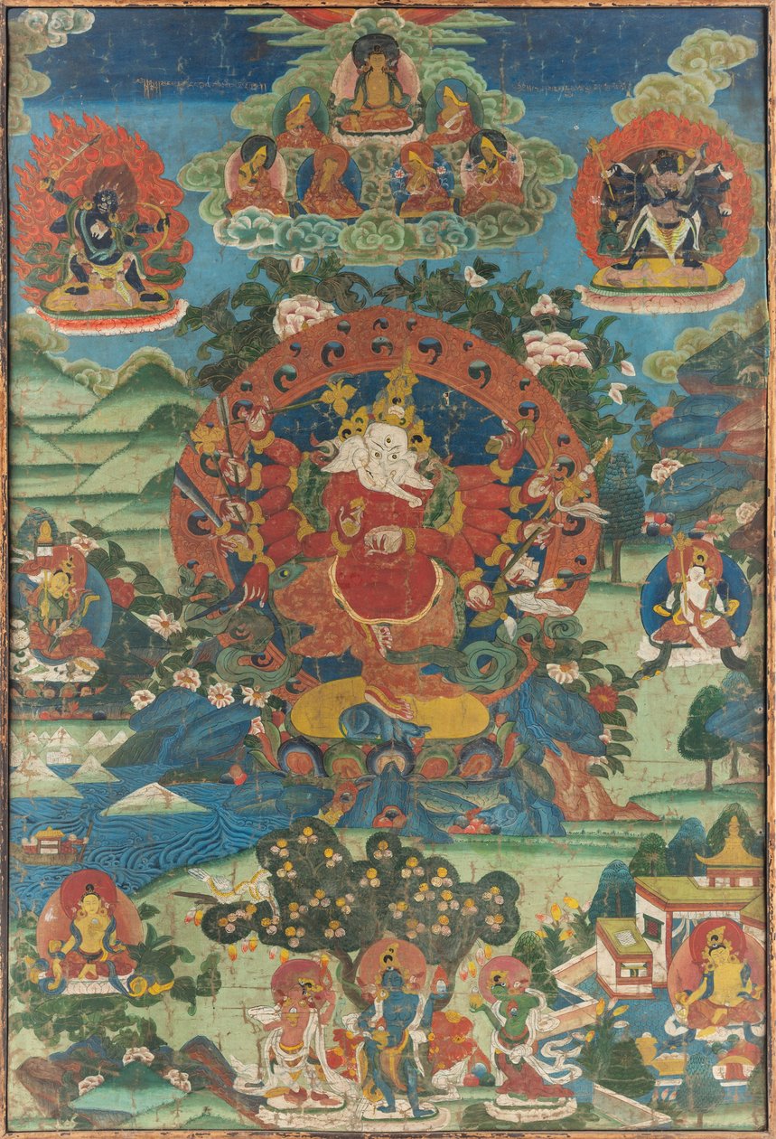 Ganapati Thangka, XVIII wiek. autorstwa Tibetan culture.