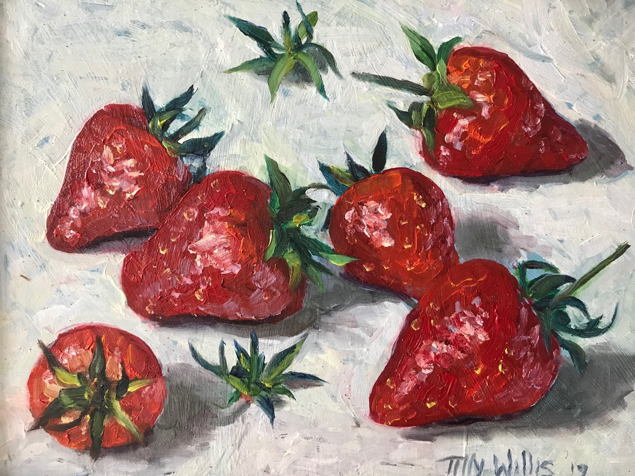 Truskawki 2019 (olej) autorstwa Tilly Willis