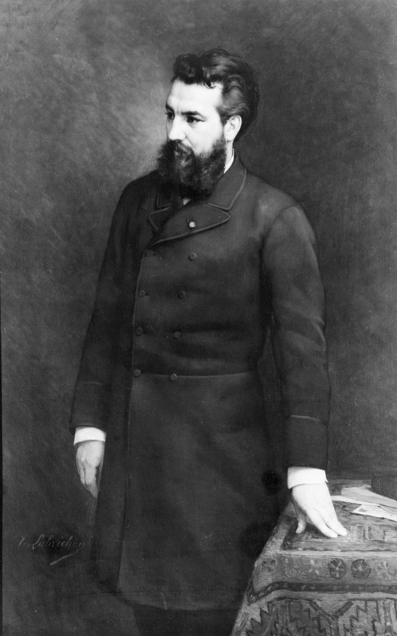 Alexander Graham Bell, 1882 r. autorstwa Timoleon Marie Lobrichon