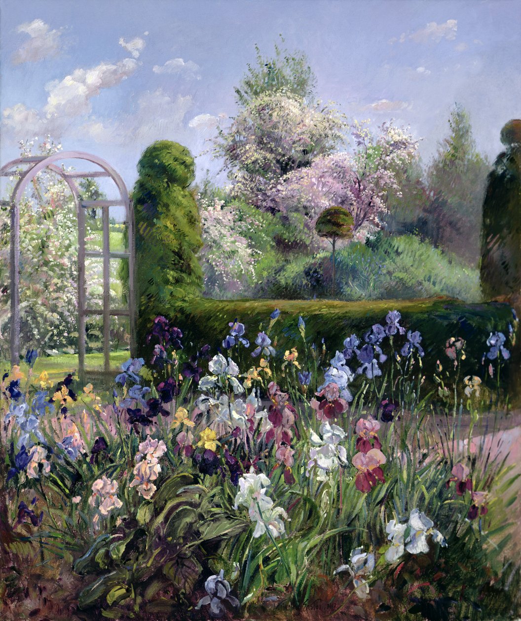 Irysy w ogrodach formalnych, 1993 autorstwa Timothy Easton