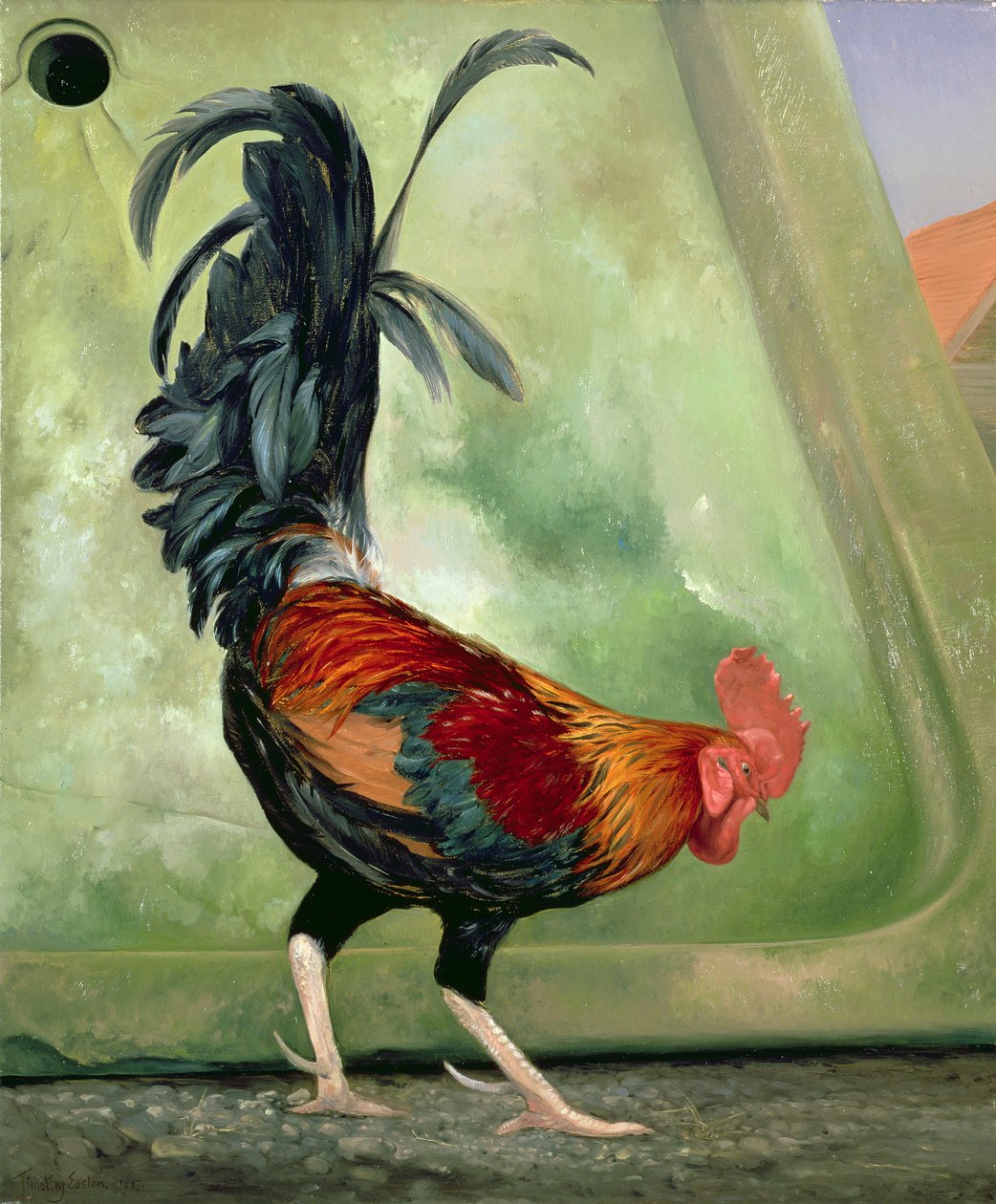 Popinjay, szczegół przedstawiający koguta, 1987 autorstwa Timothy Easton