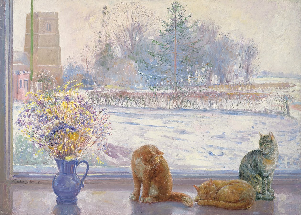 Zimowa perspektywa z kotami autorstwa Timothy Easton