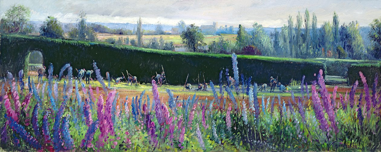 Motyka pod żywopłotem autorstwa Timothy Easton