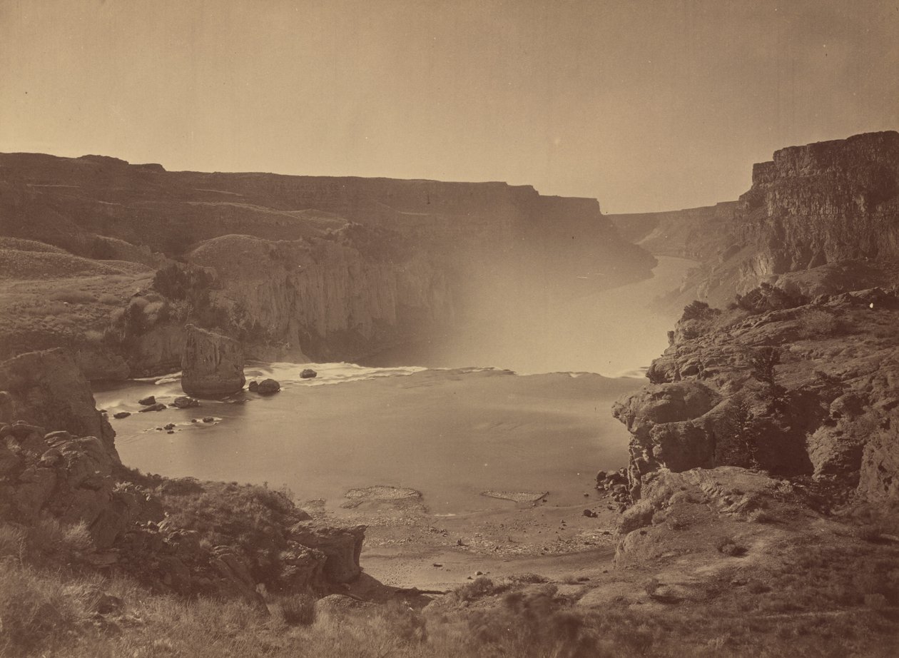 Wodospad Shoshone, Snake River, Idaho, 1874 (zdjęcie) autorstwa Timothy O