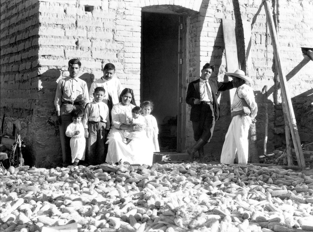 Rodzina z kukurydzą, stan Veracruz, Meksyk, 1927 autorstwa Tina Modotti
