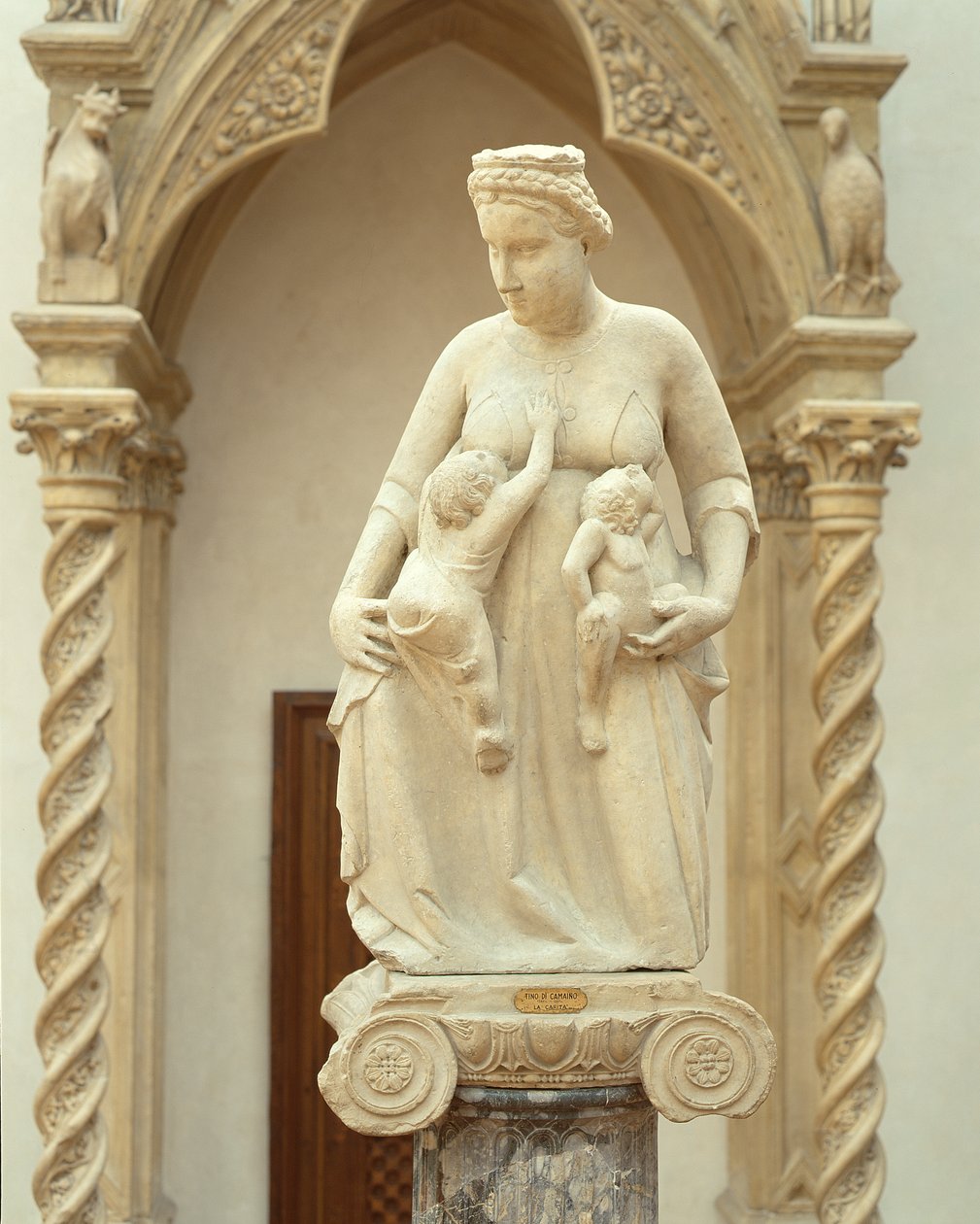 Dobroczynność, ok.1320 (marmur) autorstwa Tino di Camaino
