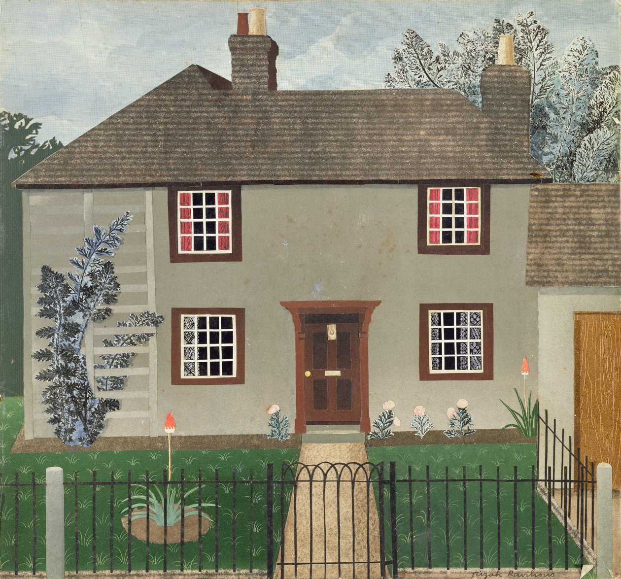 Dom w Great Bardfield (kolaż) autorstwa Tirzah Ravilious