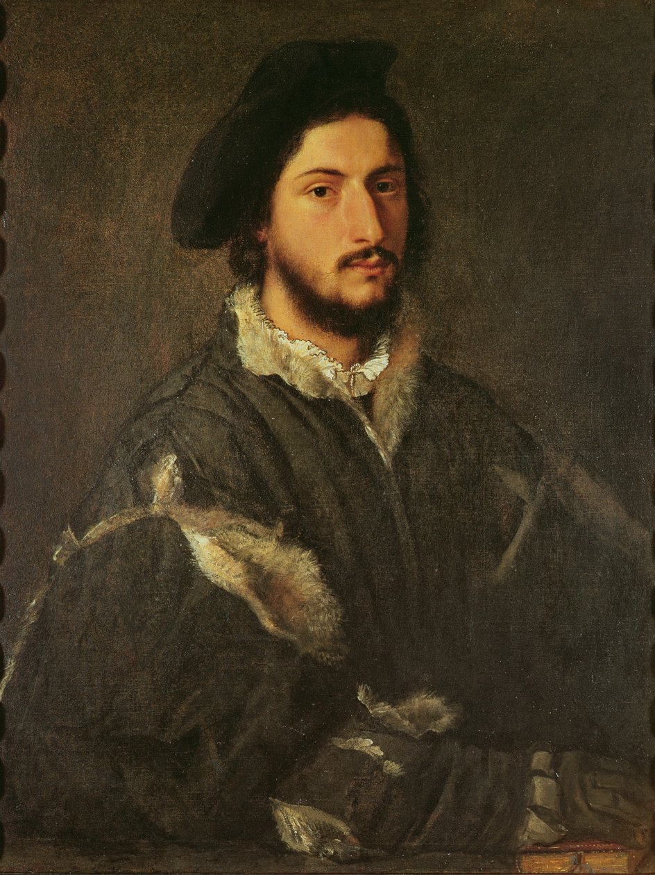 Portret Vincenza Mostiego, ok. 1520 autorstwa Tiziano Vecelli