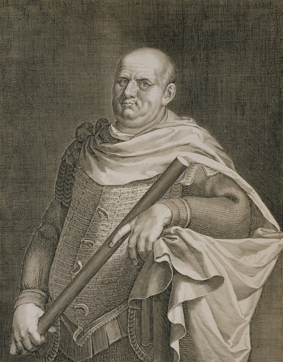 Wespazjan (9-79 n.e.) cesarz rzymski w latach 69-79 n.e. Rycina wykonana przez Aegidiusa Sadelera (1570-1629) autorstwa Tiziano Vecelli