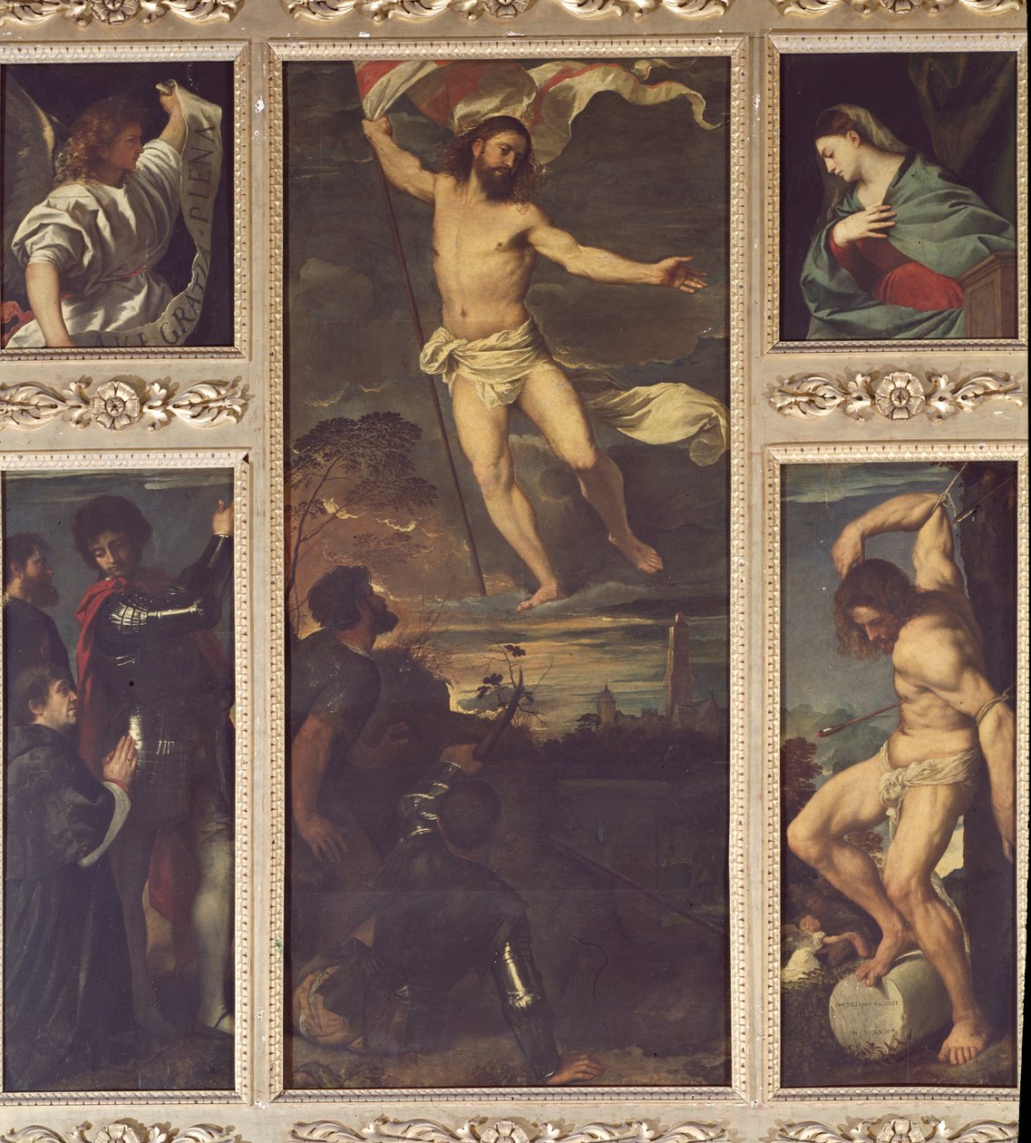 Puolalainen Averoldi Polyptych autorstwa Titian (c.1488 1576)