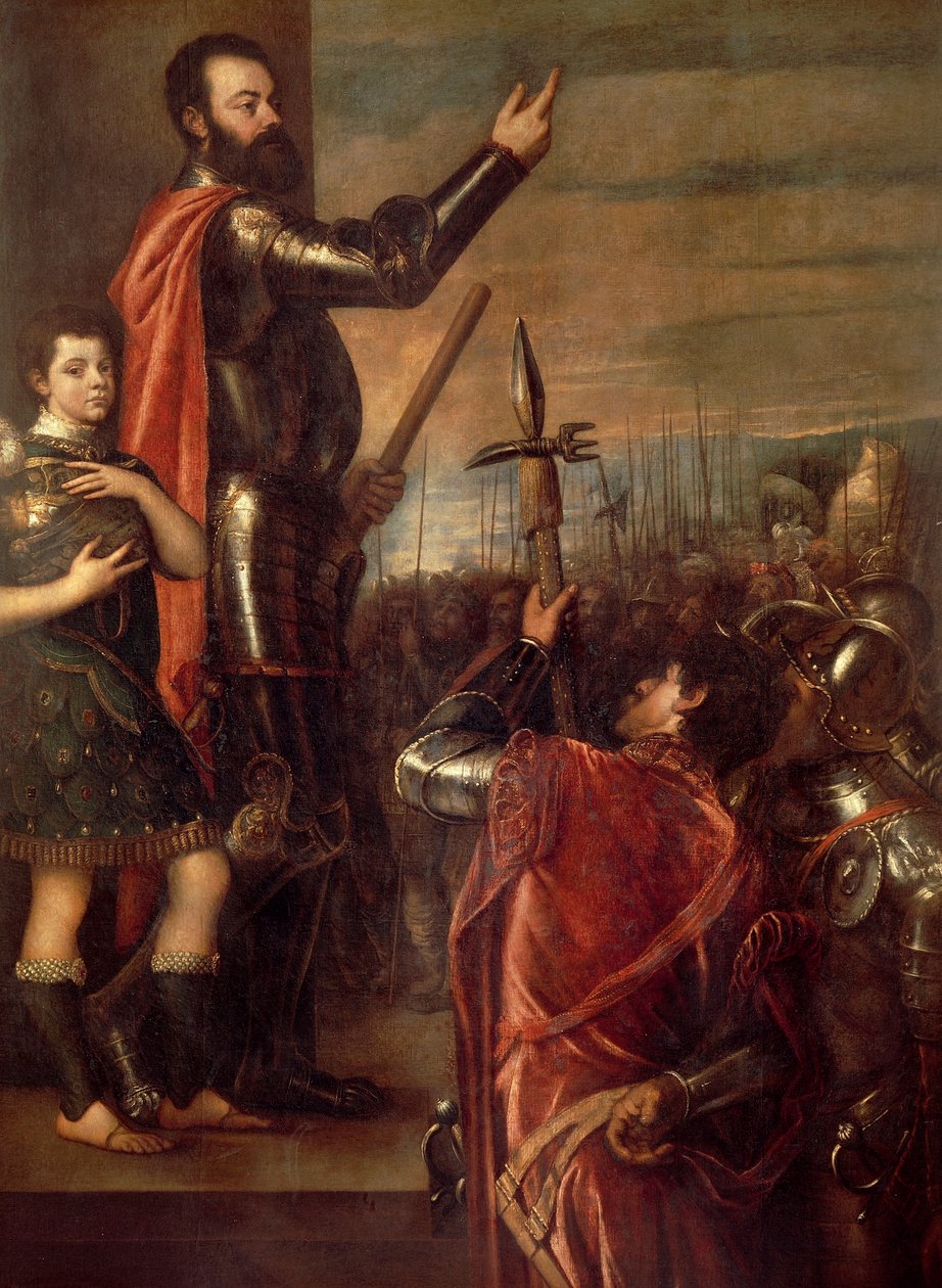 Przemówienie markiza Vasto autorstwa Titian (c.1488 1576)