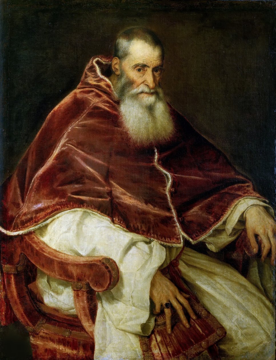 Portret papieża Pawła III, 1543. autorstwa Titian