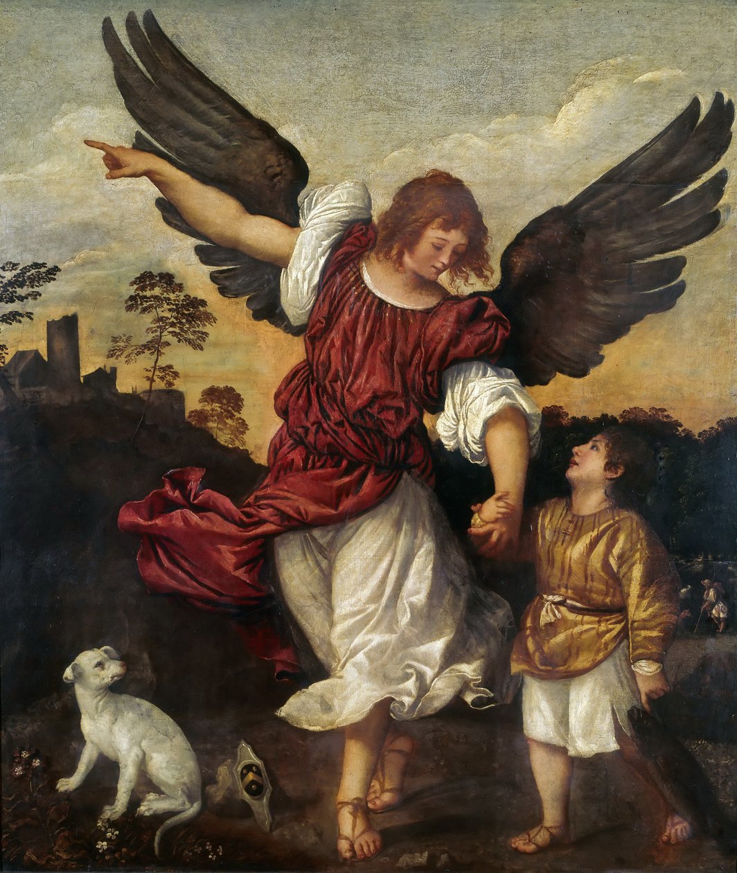 Tobiasz i Anioł, ok. 1521-1525. autorstwa Titian