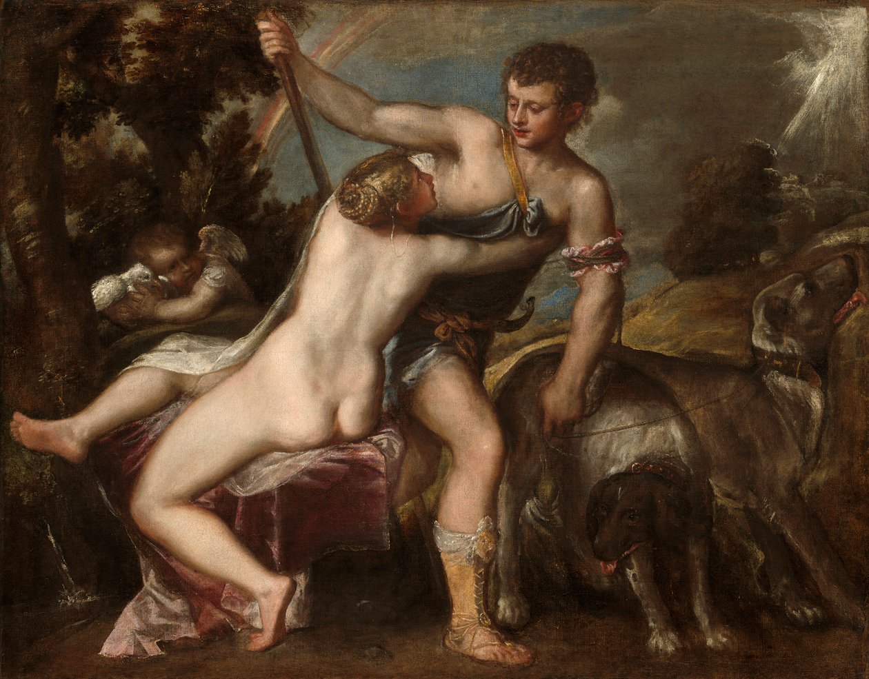 Wenus i Adonis, ok. 1560 autorstwa Tiziano Vecelli