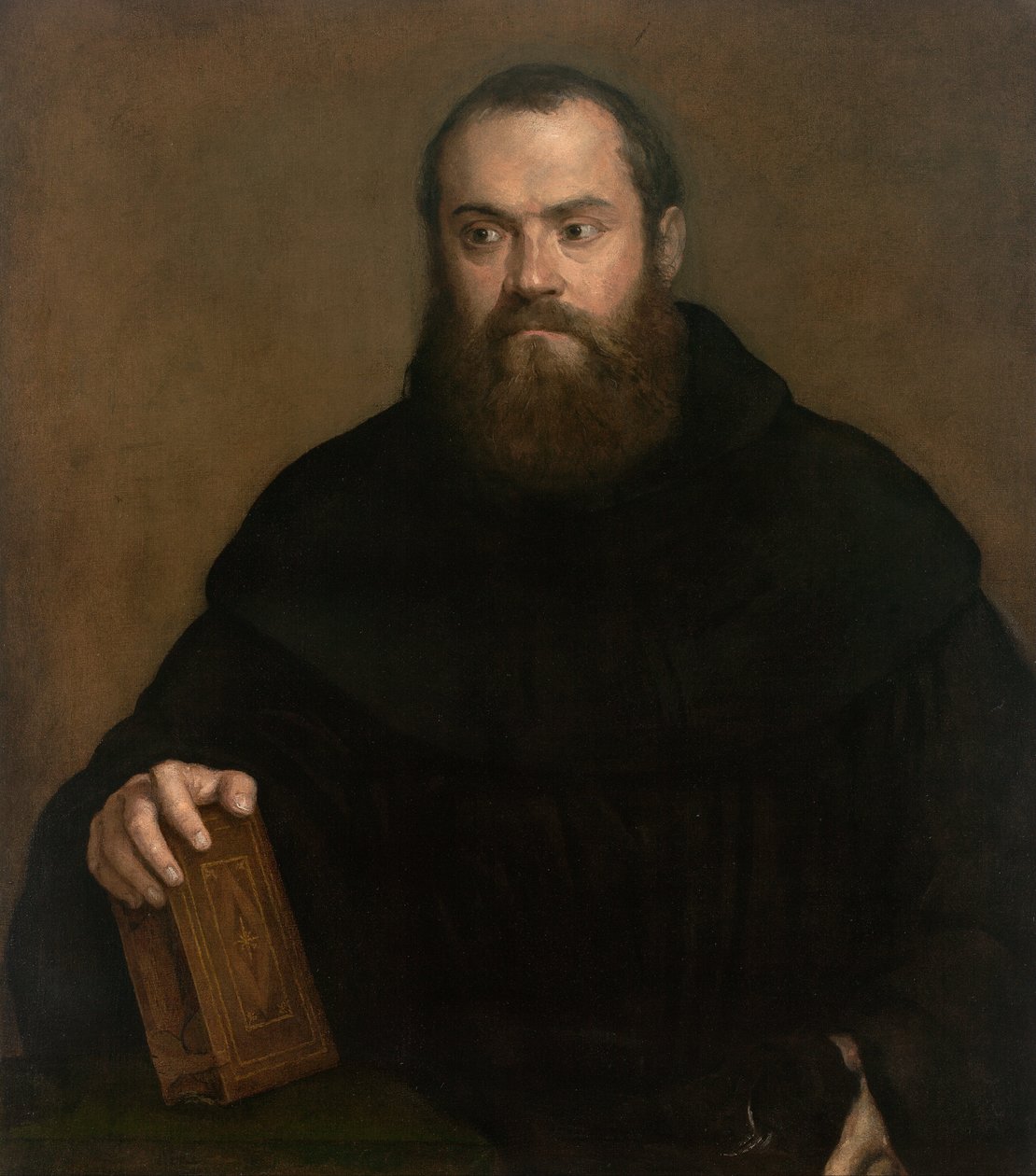 Mnich z książką autorstwa Tiziano Vecelli