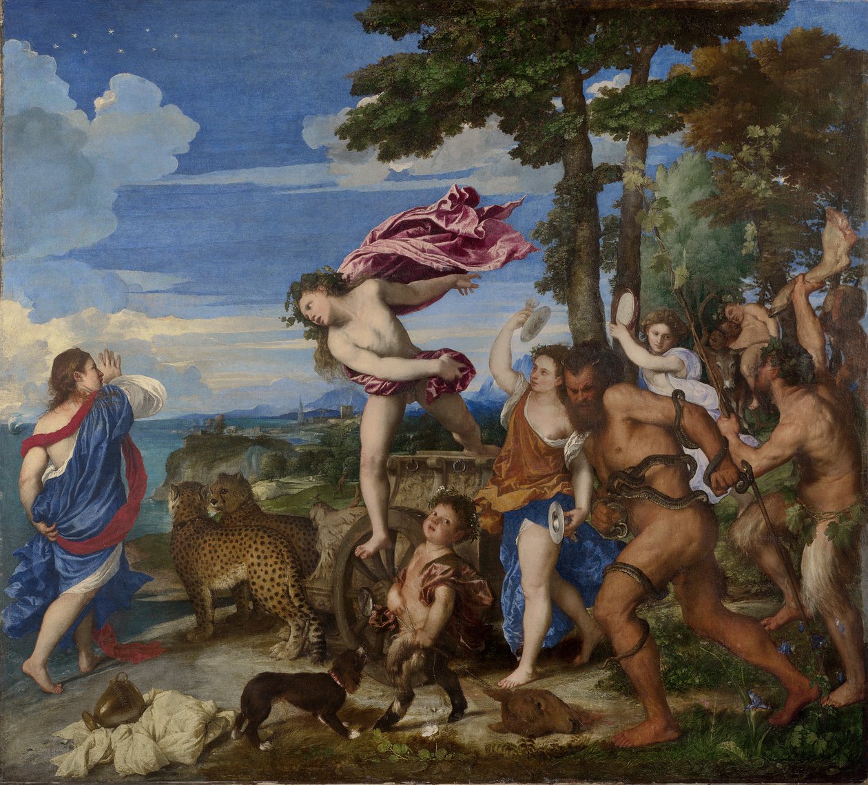 Bachus i Ariadne, 1520-23 (przed renowacją) autorstwa Tiziano Vecelli
