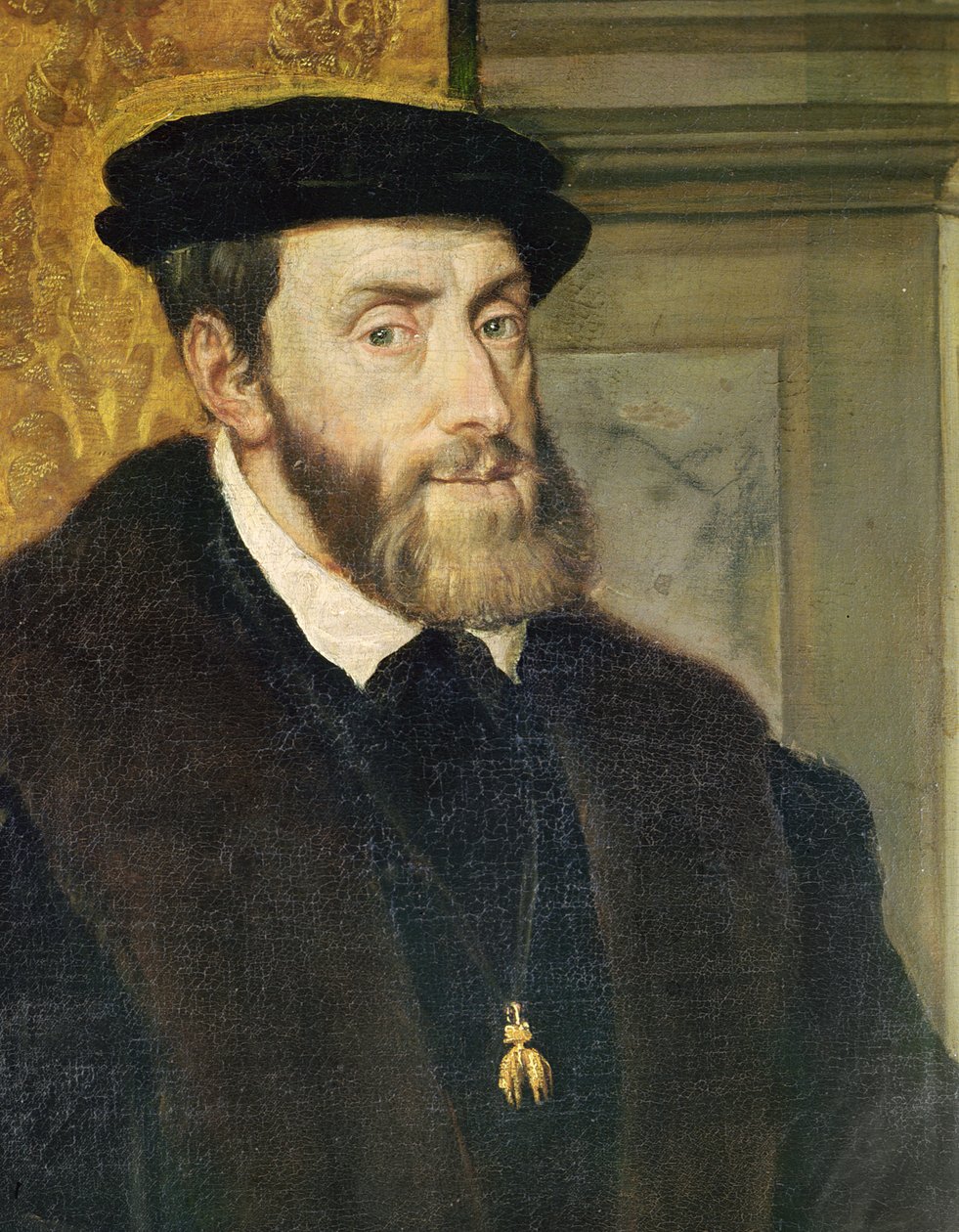 د امپراتور چارلس V (1488-1576) 1548 (158620) پولی د ناستی انځور تفصیل autorstwa Tiziano Vecelli