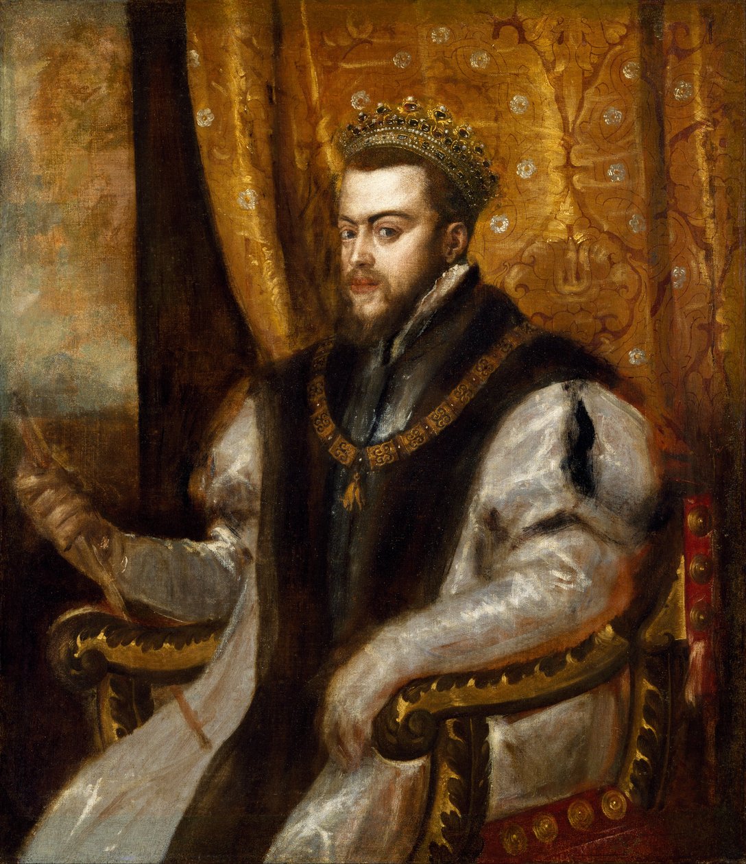 Król Hiszpanii Filip II autorstwa Tiziano Vecelli