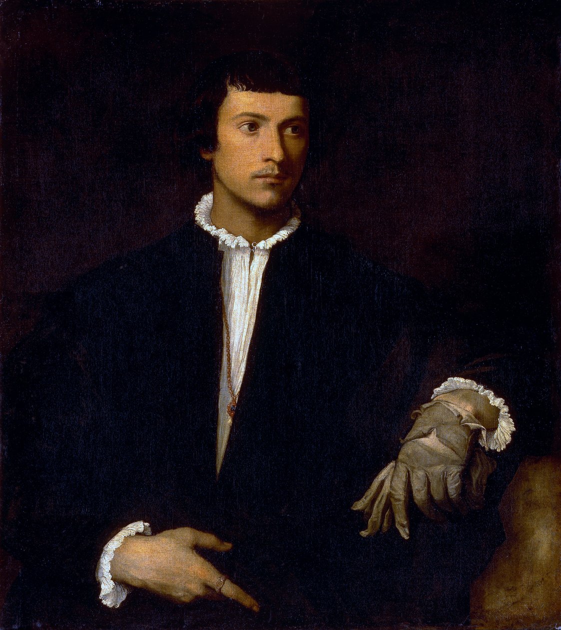 Mężczyzna w rękawiczce autorstwa Tiziano Vecelli