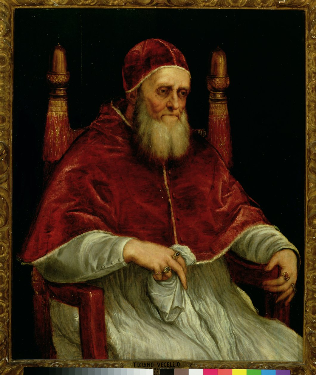 Papież Juliusz II (1443-1513) według obrazu Rafaela, ok. 1545-46 autorstwa Tiziano Vecelli