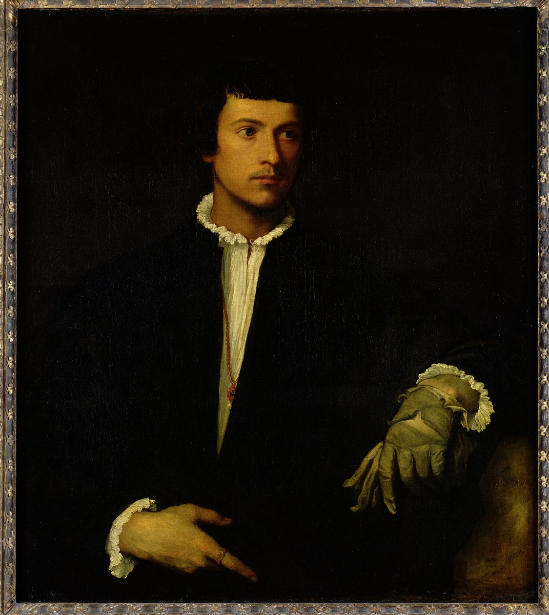 Człowiek w rękawiczce, ok. 1520 r. autorstwa Tiziano Vecelli