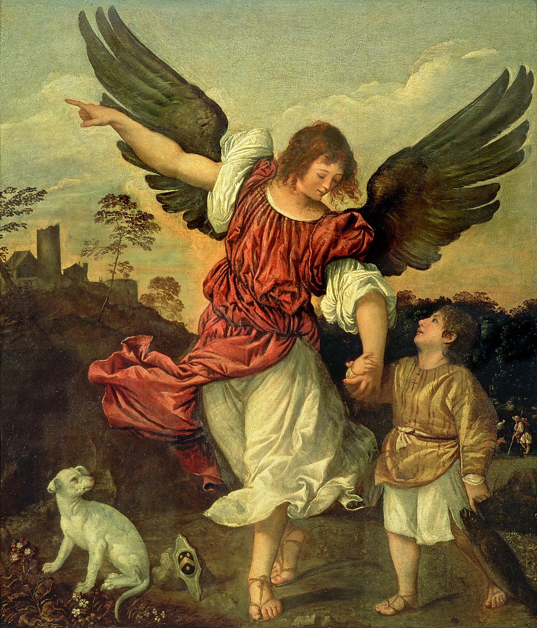 Raphael i Tobiasz, 1507-8 autorstwa Tiziano Vecelli