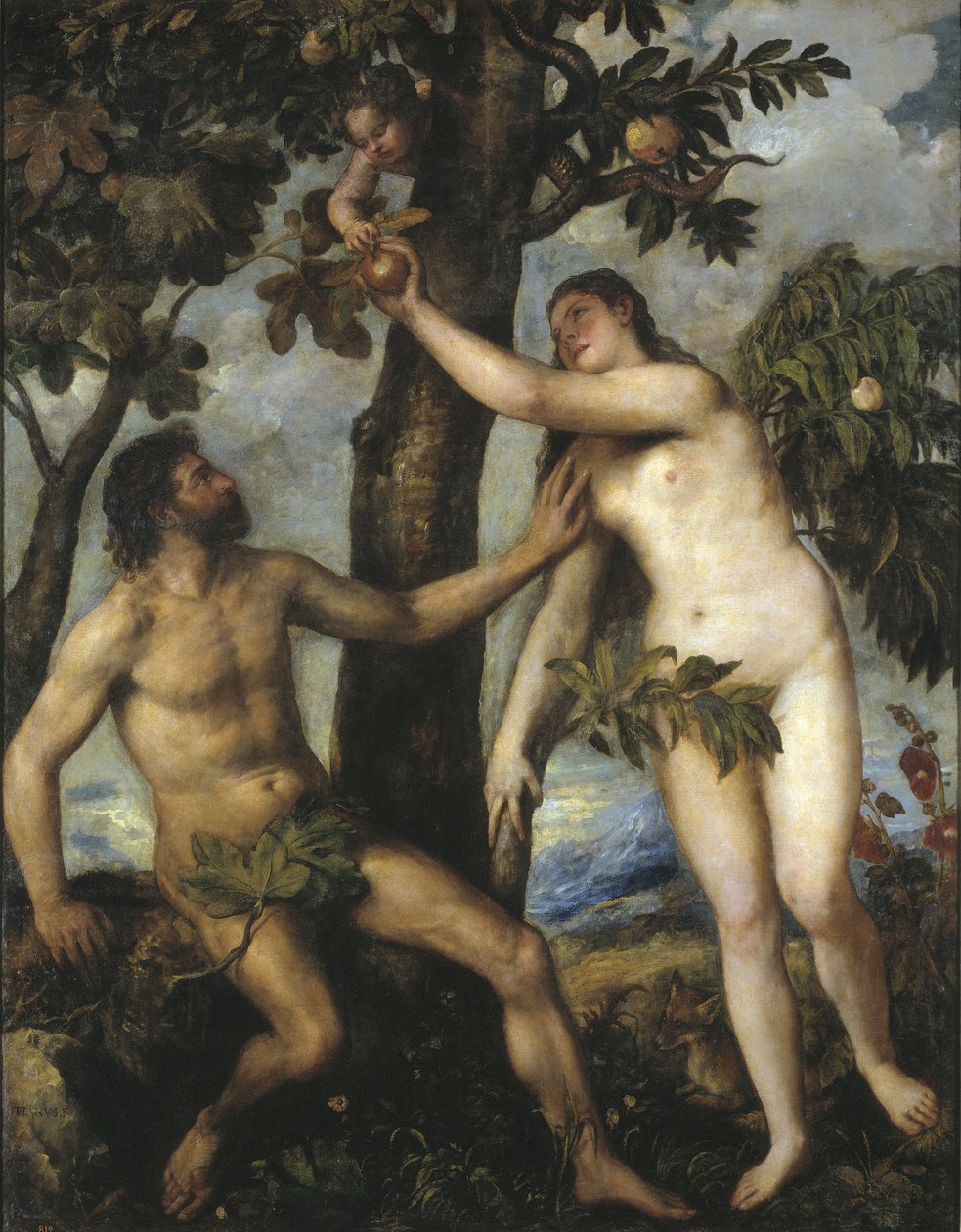Adam i Ewa, ok. 1550 autorstwa Tiziano Vecelli