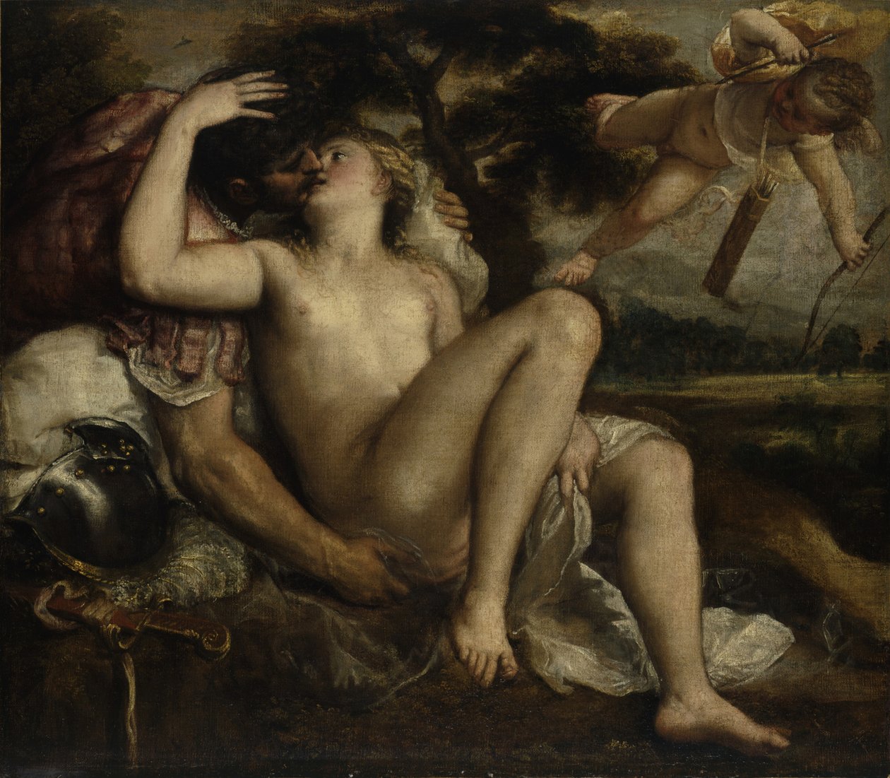 Mars, Wenus i Kupidyn, ok. 1530 autorstwa Tiziano Vecelli