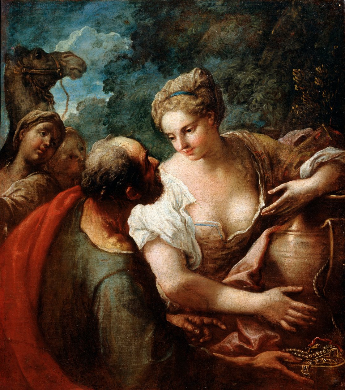 Rebeka przy studni, XVI wiek autorstwa Tiziano Vecelli