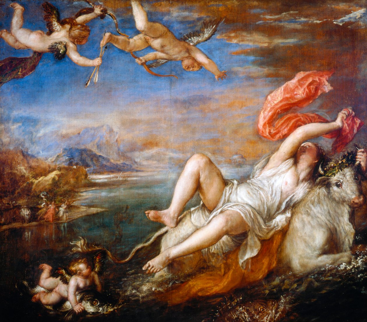 Gwałt Europy, 1560-1561 autorstwa Tiziano Vecelli