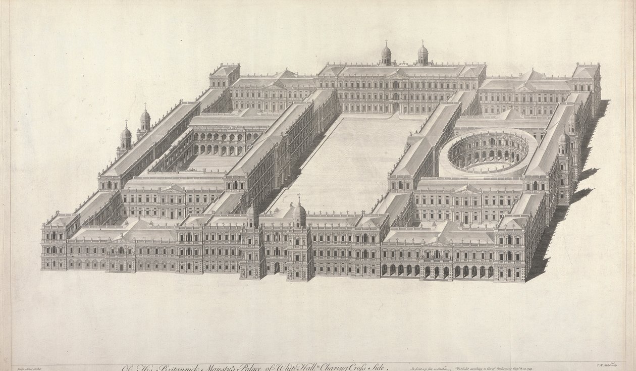 Pałac Whitehalla. Charing Cross Side. autorstwa Tobias Müller