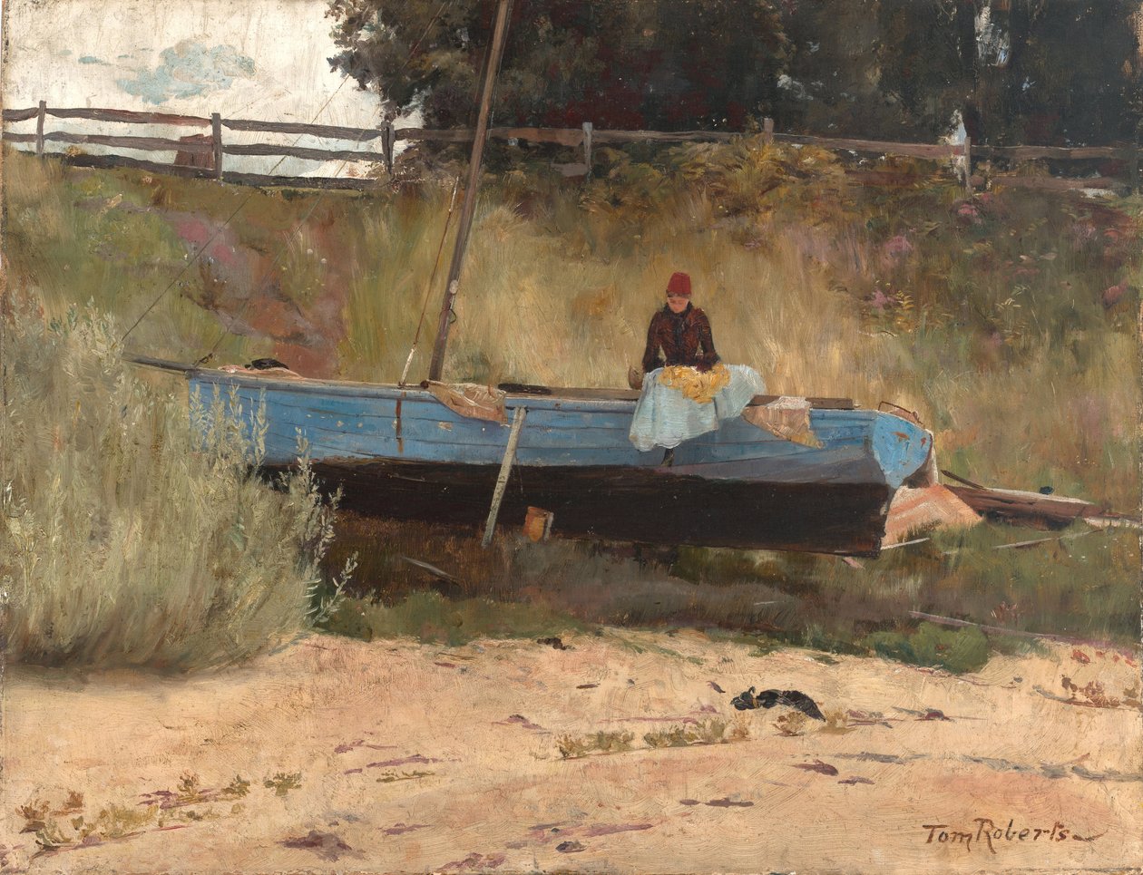 Łódź na plaży, Queenscliff. autorstwa Tom Roberts