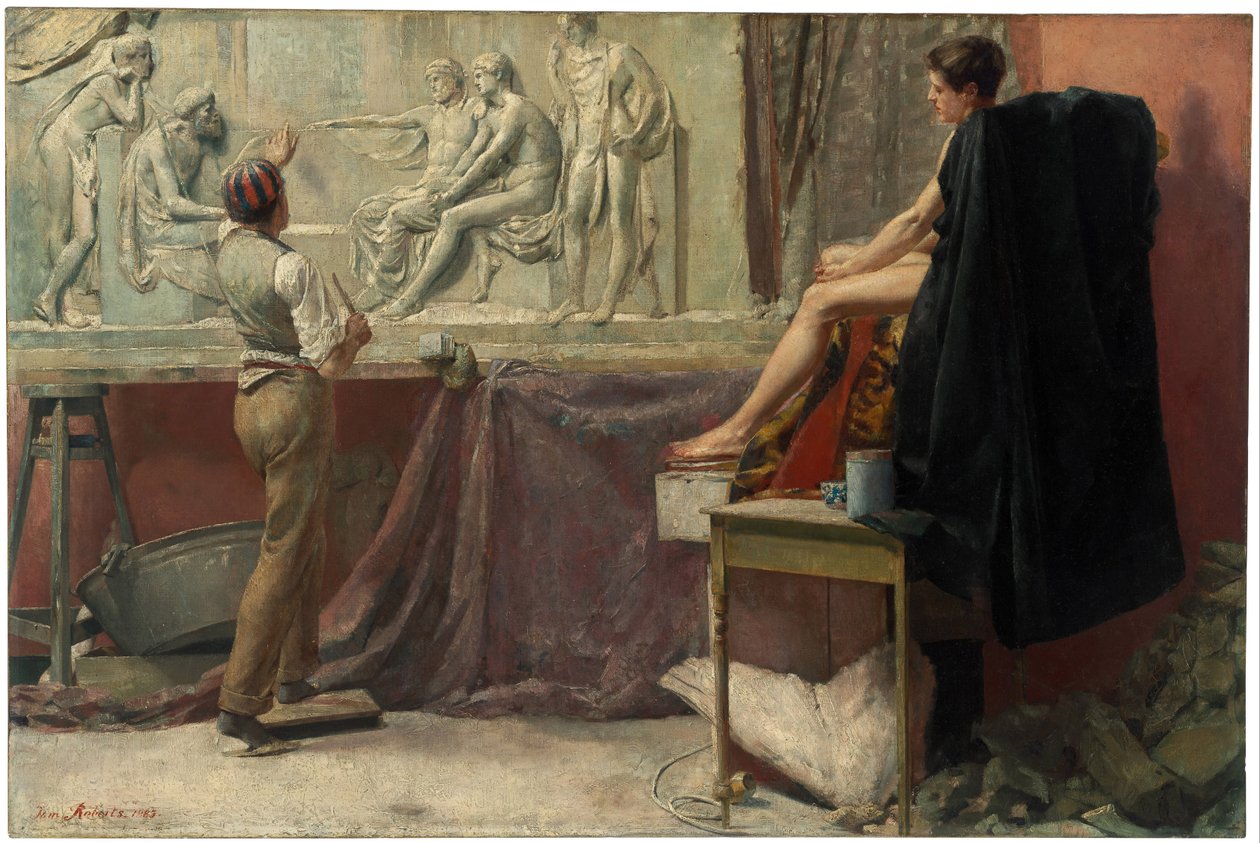 Pracownia rzeźbiarska, 1885 autorstwa Tom Roberts