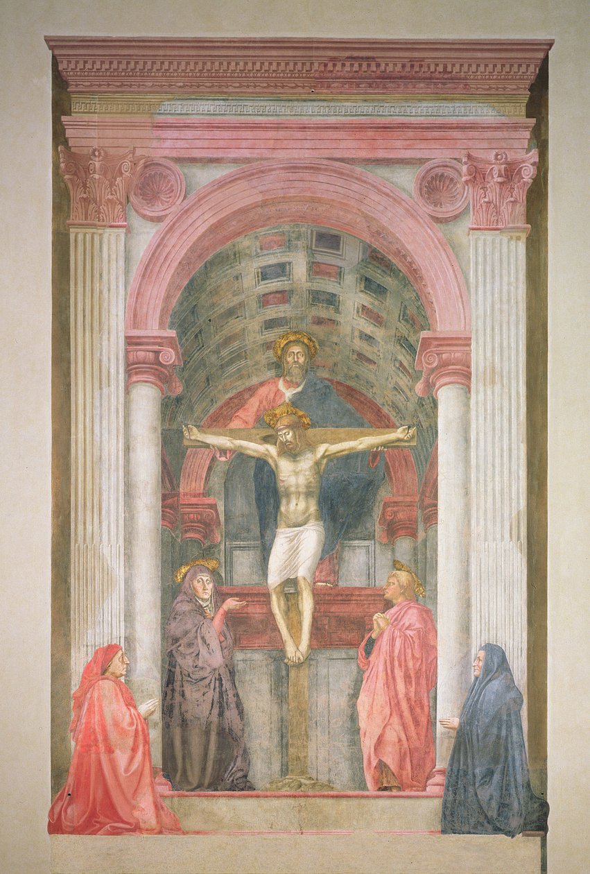 Trójca, 1427-28 (po renowacji) (szczegół) autorstwa Tommaso Masaccio