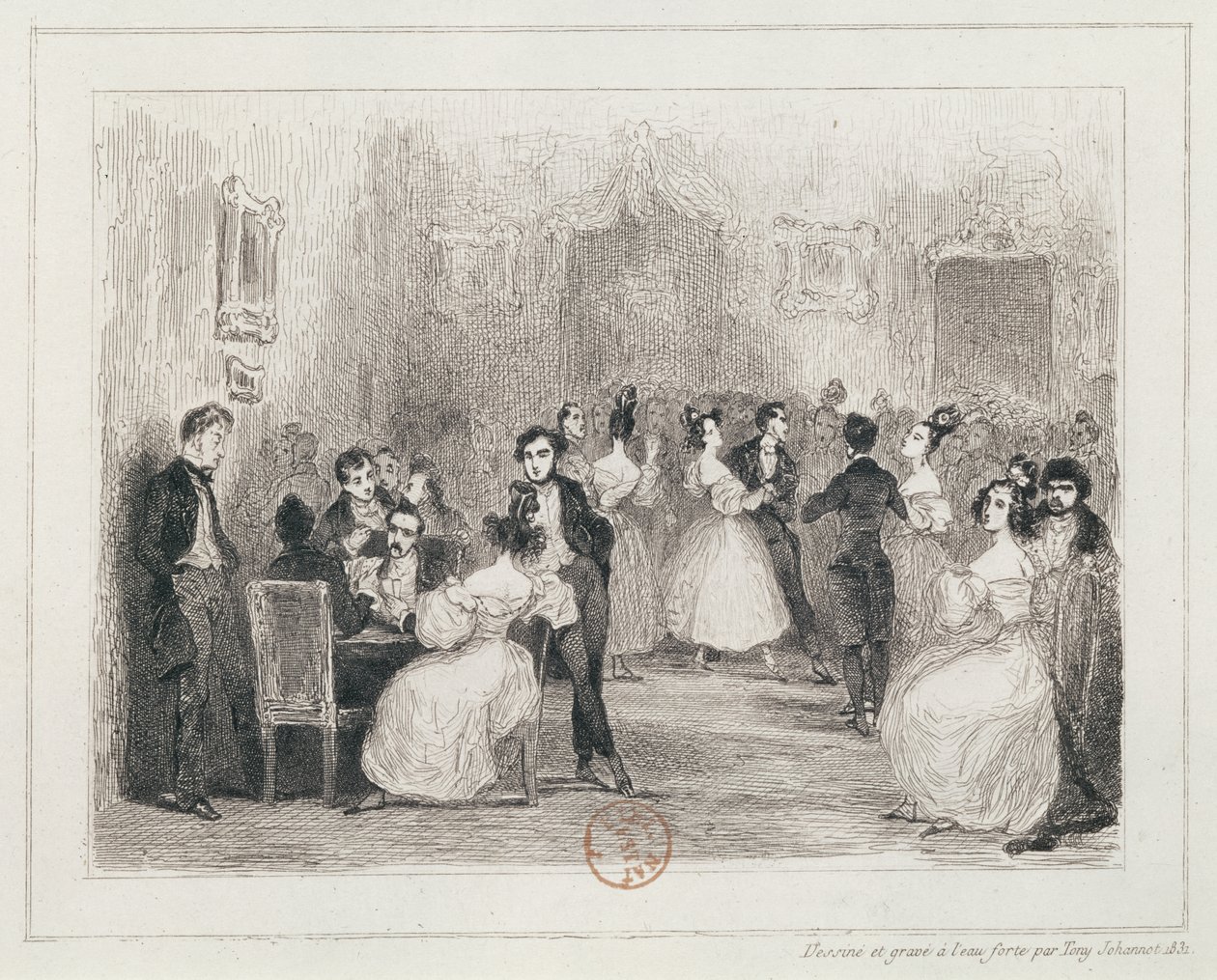 Wieczór Artystów, 1831 autorstwa Tony Johannot