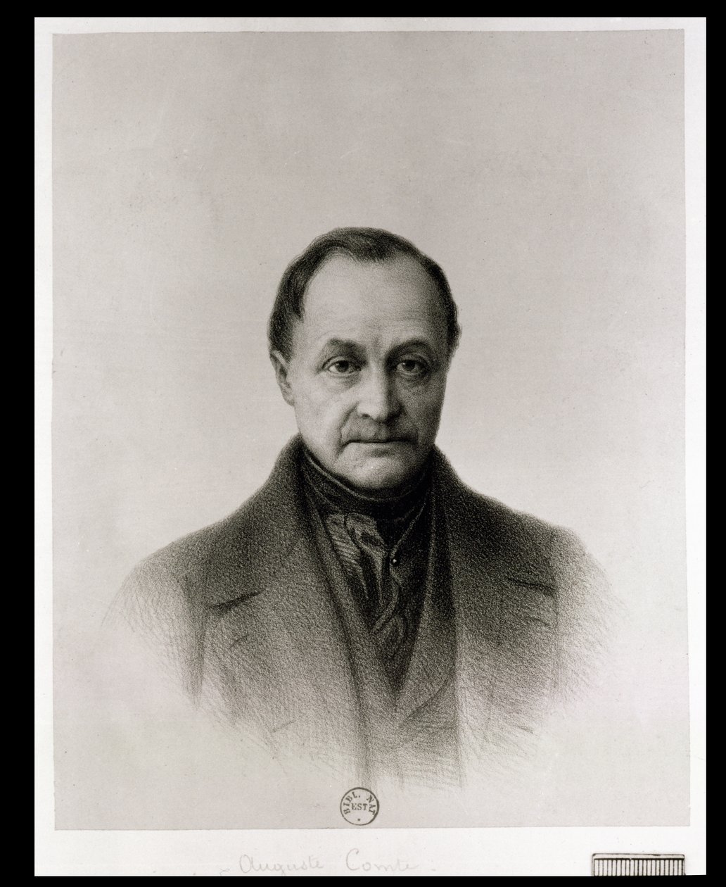 Portret Auguste Comte (1798-1857), francuskiego filozofa autorstwa Tony Toullion