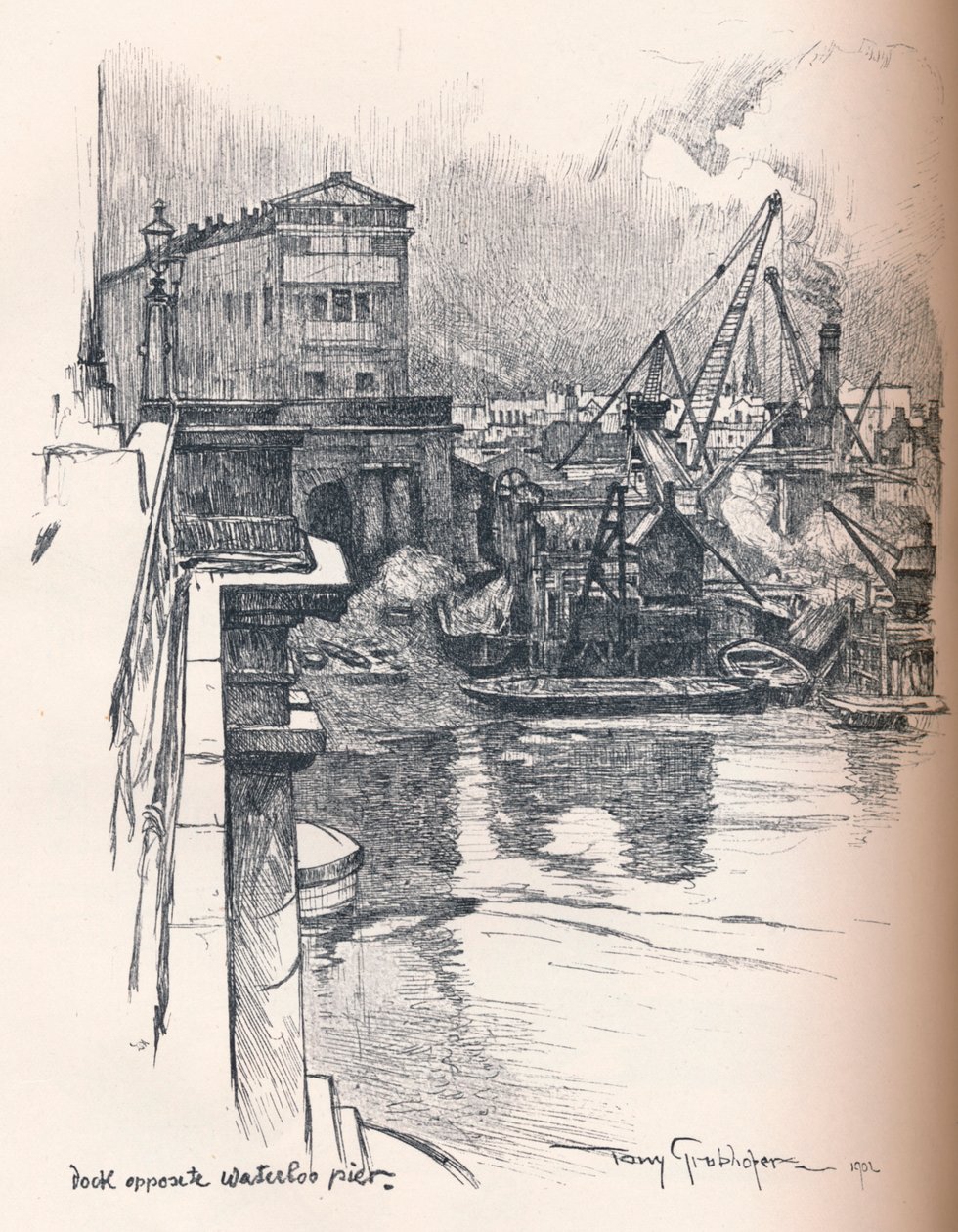 Dok naprzeciwko molo Waterloo, c1902 autorstwa Tony Grubhofer