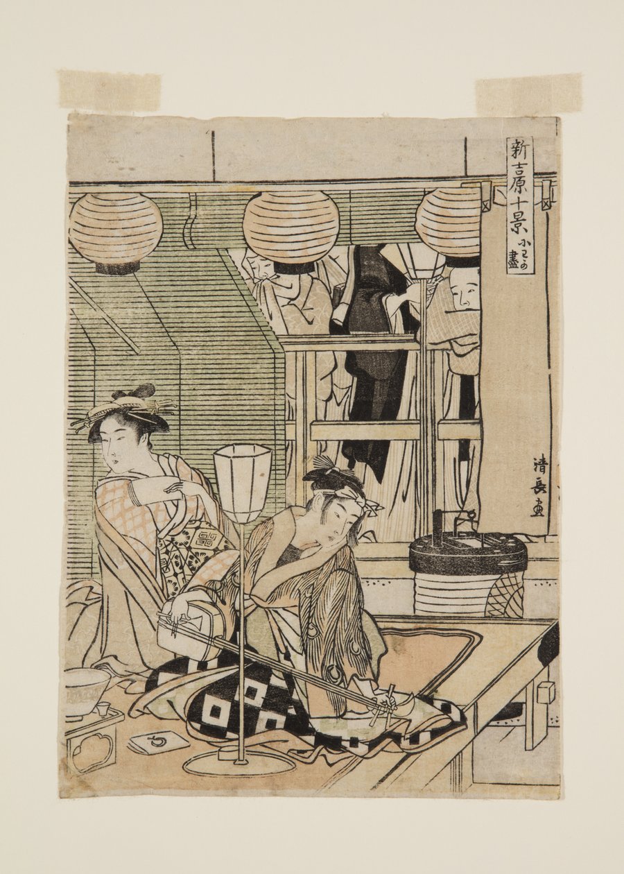 (kolorowy drzeworyt) autorstwa Torii Kiyonaga