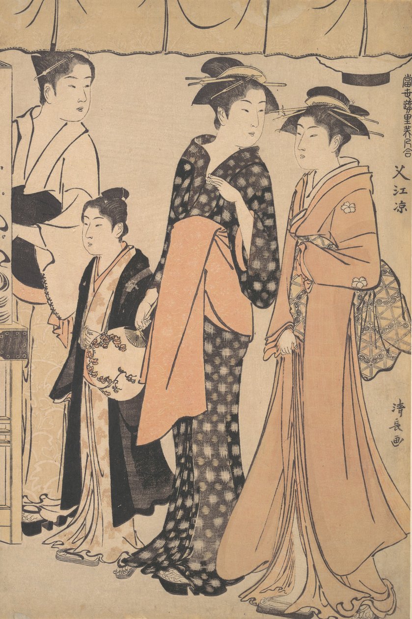 Ochłodzenie w Nakazu, 1782. autorstwa Torii Kiyonaga