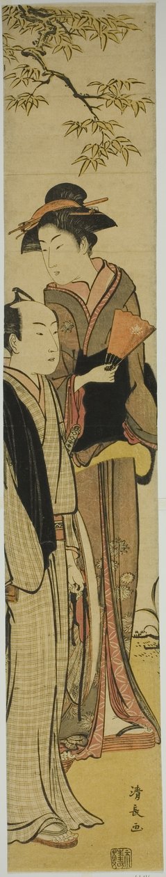 Para pod drzewem autorstwa Torii Kiyonaga