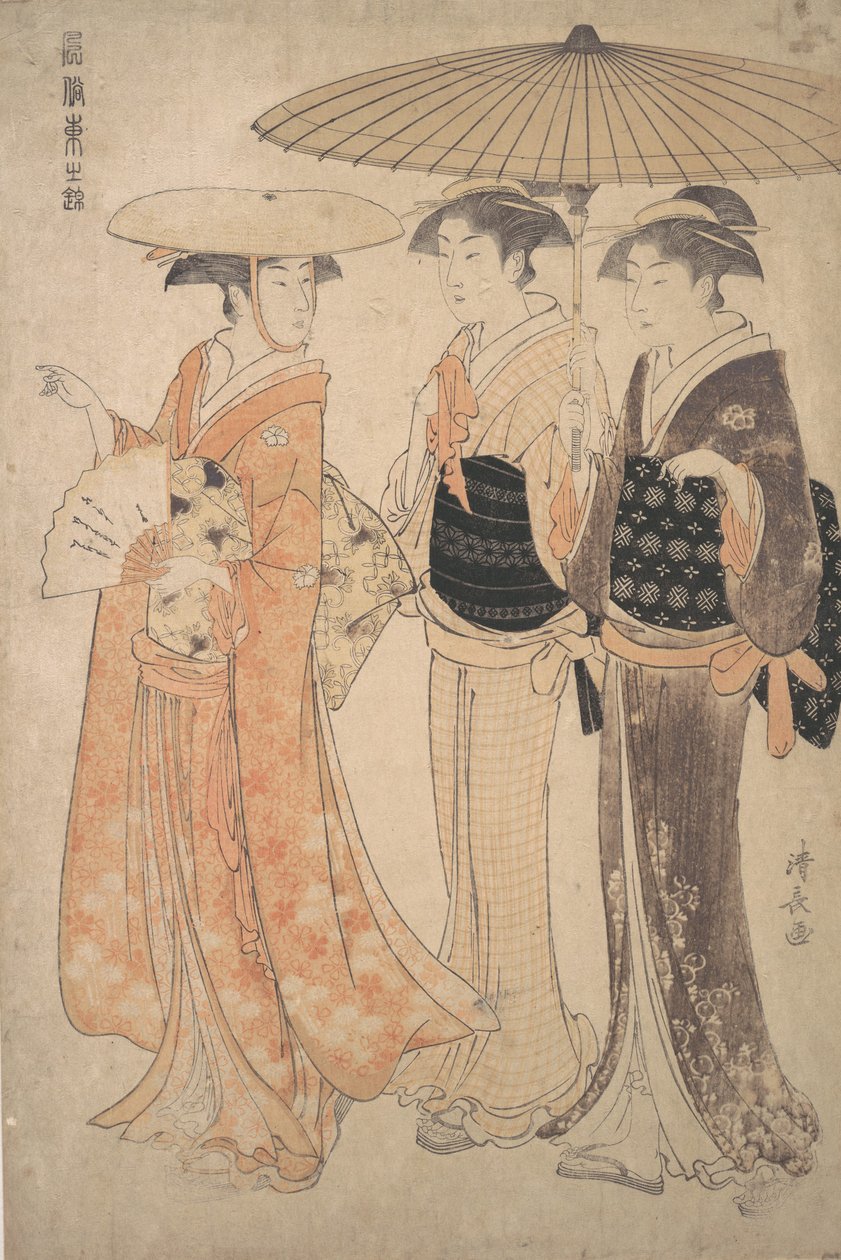 Promenada. autorstwa Torii Kiyonaga