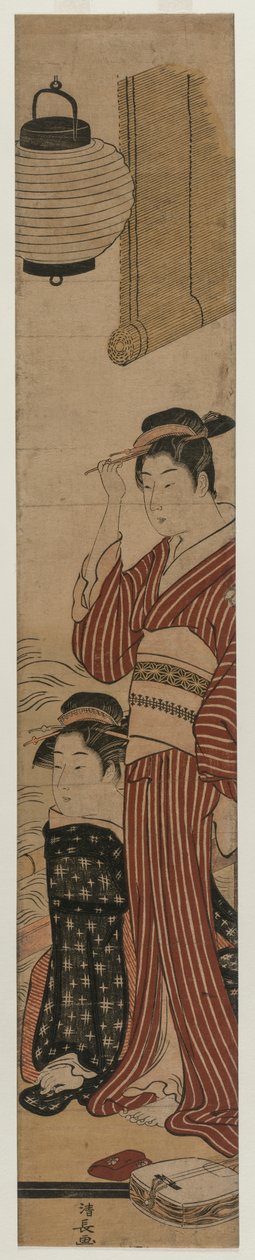 Dwie gejsze na balkonie autorstwa Torii Kiyonaga