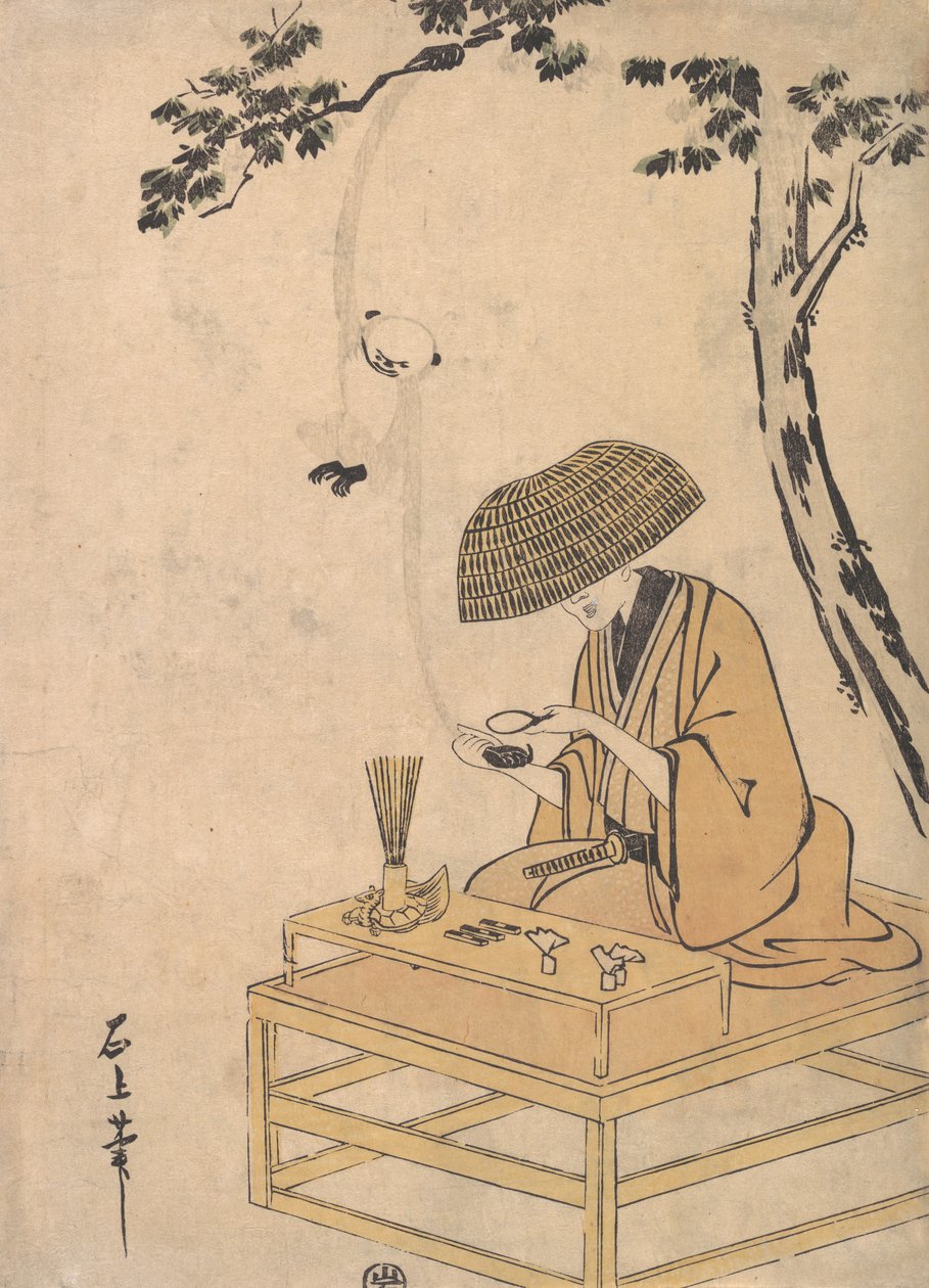 Szkło powiększające, ca. 1775. autorstwa Toriyama Sekien