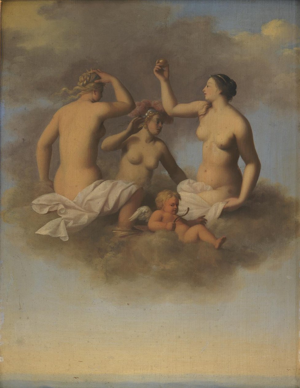 Juno, Minerwa i Wenus z Kupidynem autorstwa Toussaint Gelton