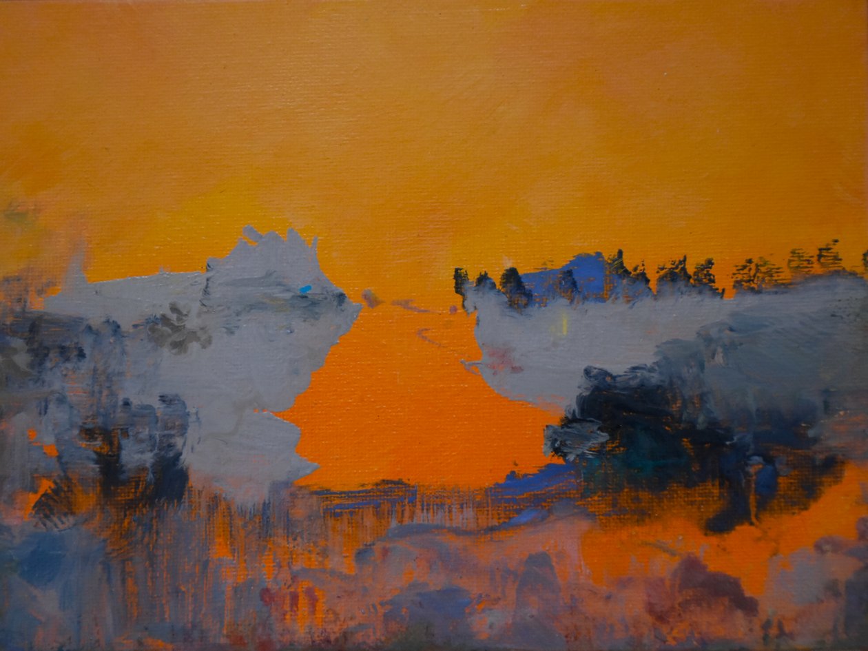 Tangerine Dreamscape 1, 2024 (olej na płótnie) autorstwa Tracy Lambros