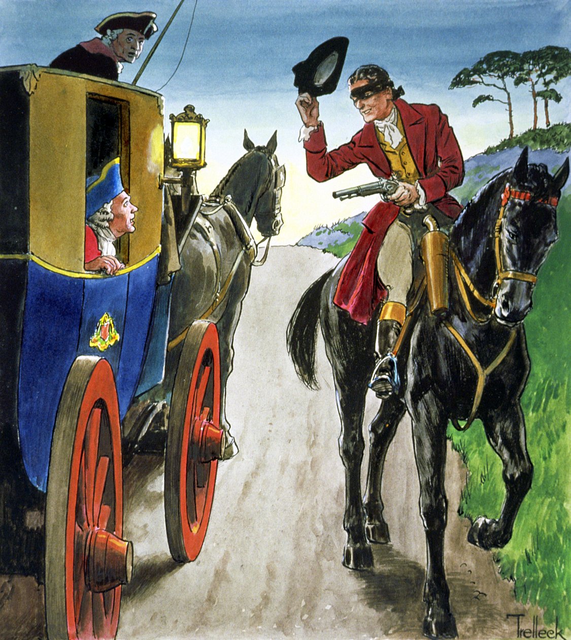 Dick Turpin (1706-39) z „Zagląda w przeszłość”, wydana ok. 1900 autorstwa Trelleek