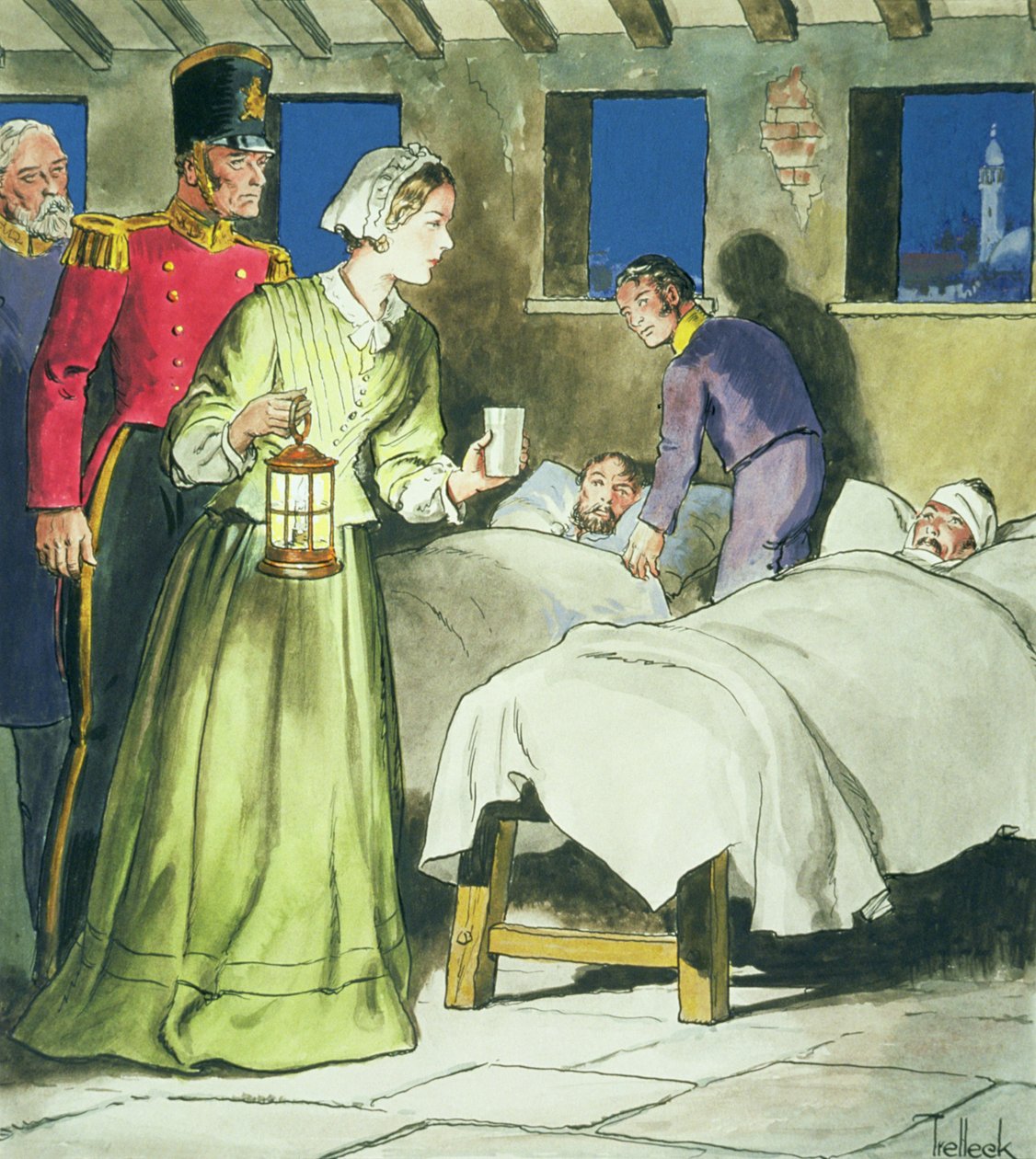 Florence Nightingale (1820-1910) z „Zagląda w przeszłość”, wydana ok. 1900 autorstwa Trelleek