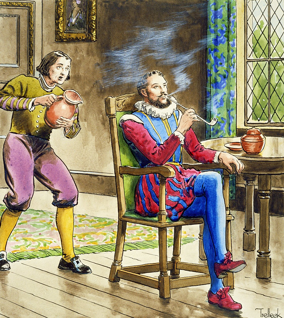 Sir Walter Raleigh (1554-1618) z „Zagląda w przeszłość”, wydanej ok. 1900 r. autorstwa Trelleek